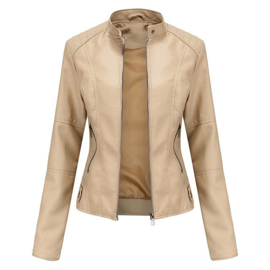 Camille | Chaqueta Motera con Cremallera y Cuello Alto