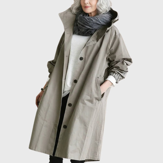 Ruth | Abrigo Trench Largo Relajado con Capucha