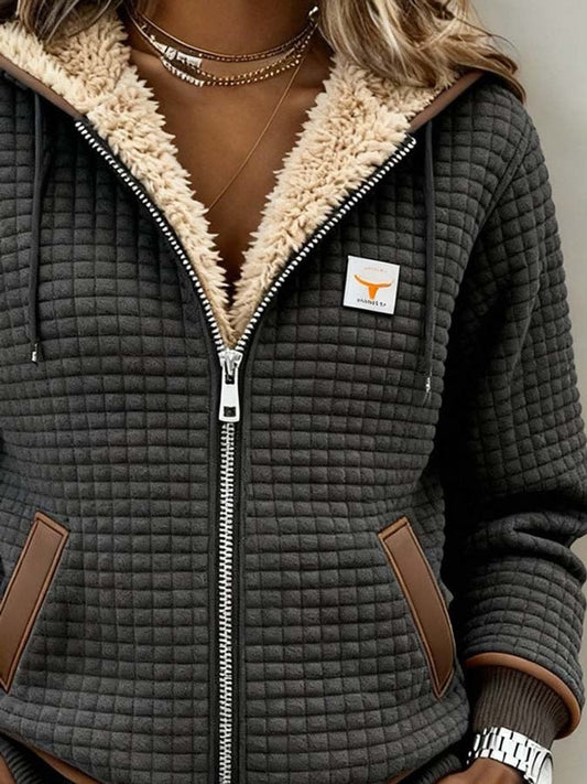Bridgette | Chaqueta Acogedora Texturizada con Capucha y Cremallera